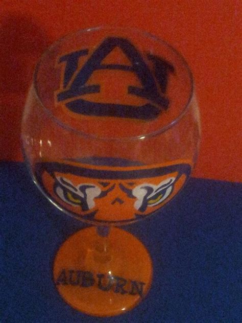 Hand Painted Auburn Wine Glass By Brandiedmonds On Etsy 20 00 Cute Wine Glasses Wine Glass