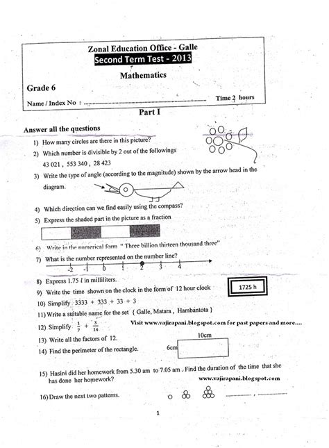 However, they should not be taken as an indication of the style or content of any modules on the current specification.the very question papers, markschemes and reports are included in a single file for each examination. Grade 6 Maths Exam Papers Sinhala Medium Pdf - grade 6 ...