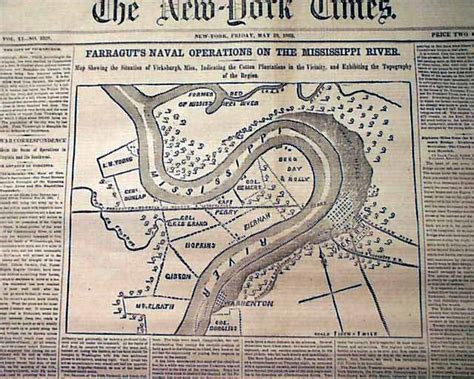 Vicksburg Ms Map And Battle Of Princetown Court House Civil War 1862 Ny