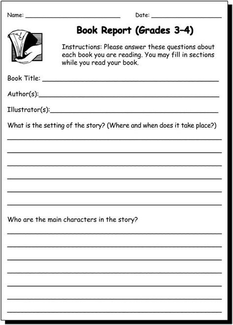 Book Reports For 3rd Graders