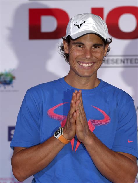 Rafael Nadal Of Spain Poses For Photographers After A News Conference