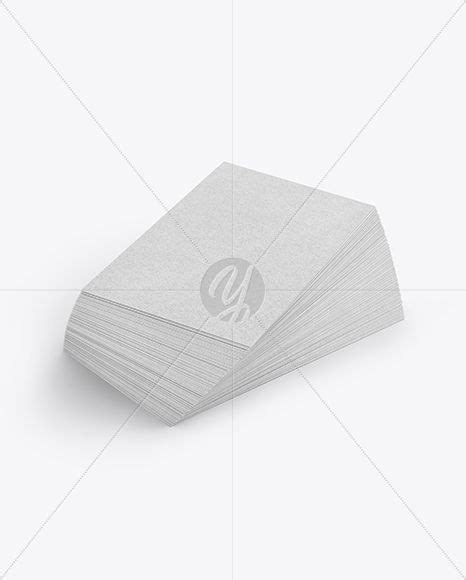 Stack Of Kraft Business Cards Mockup On Yellow Images Object Mockups Kraft Business Cards