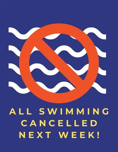 All Swimming Lessons Cancelled For The Week Beginning 21 March 2022