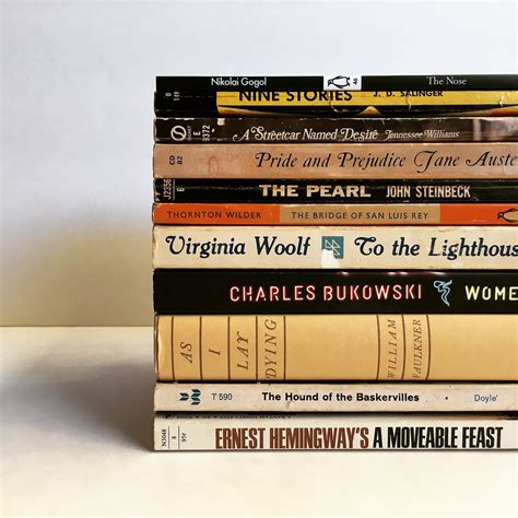 Macro Literature — Random stack of literary classics Hemingway,...
