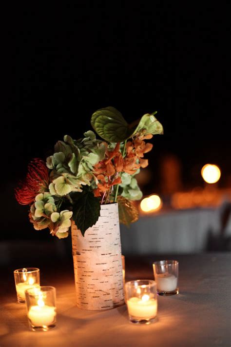 Birch Bark Centerpiece — Southern Productions Mississippi Wedding