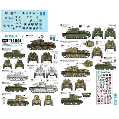 Decals For 172 Wwii Finnish Tanks 2 Bt 542 T 28 Star 72 A1006