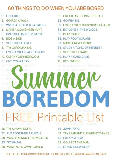 Grab This Printable List Of 60 Things To Do When Youre Bored When