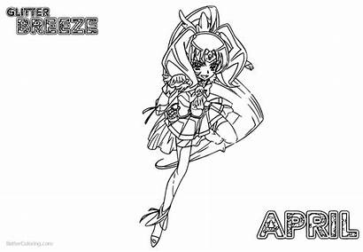 Coloring Glitter Force Pages Precure April Printable