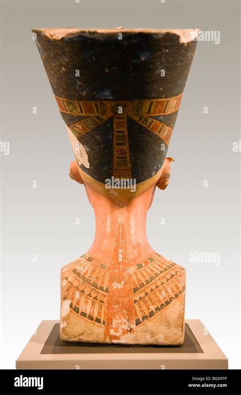 The Back View Of The Bust Of Queen Nefertiti From Amarna Also Known As