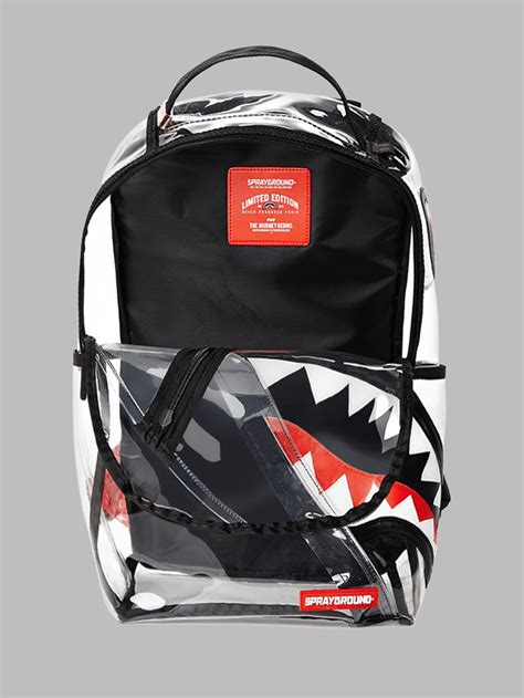 Sprayground Angled 2020 Vision Shark Backpack Clear Pvc Spiralseven