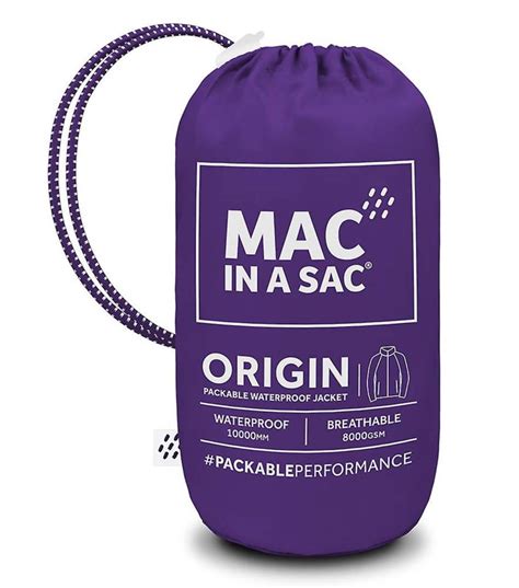 Mac In A Sac Origin Packable Waterproof Jacket Purple By Mac In A Sac