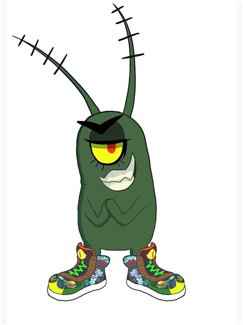 Plankton From Spongebob Squarepants Being Evil Metal Print For Sale