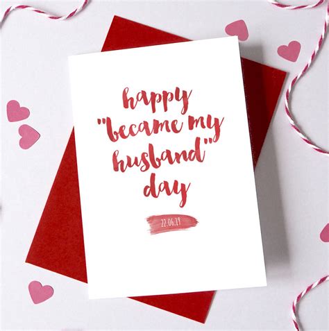 Personalised Became My Husbandwife Anniversary Card By Ruby Wren Designs
