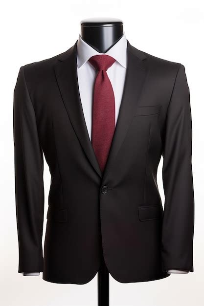 Premium AI Image A Black Suit With A Red Tie On A Mannequin