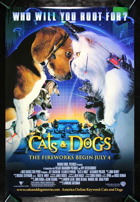 Cats And Dogs Cinemasterpieces Original Movie Poster 2001 Nm M Animal