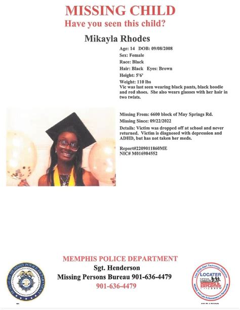 Memphis Police Dept On Twitter Have You Seen This Child Report