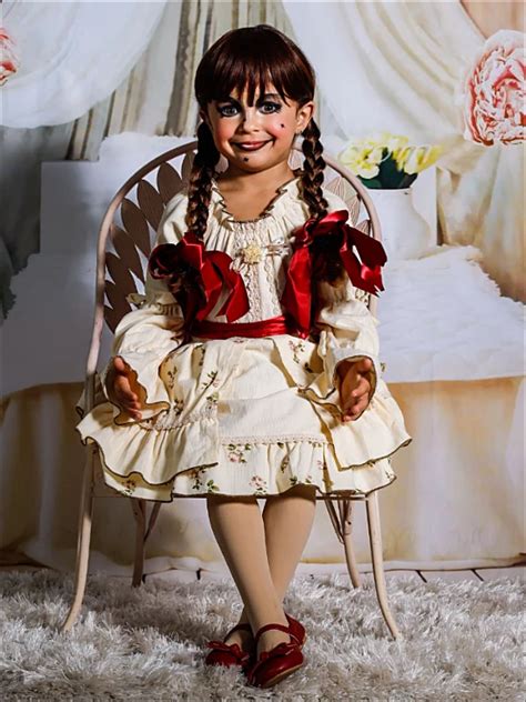 Girls Haunted Annabelle Doll Inspired Halloween Costume Dress Mia