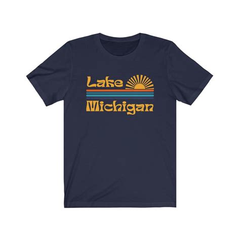 Lake Michigan T Shirt Retro Lake Michigan Lake Mi Shirt Etsy