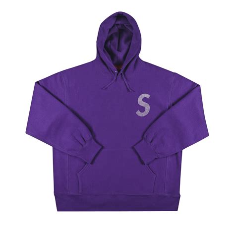 Supreme X Swarovski S Logo Hooded Sweatshirt Purple Supreme