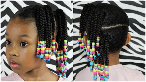 If you still don't know how to make a beautiful braided. Side Ponytails w Beads | Cute Easy Hairstyle For Little ...