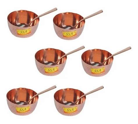 Handmade Pure Copper Embossed Design Katori Bowl With Spoon Serving Indian Home Food Homeware At