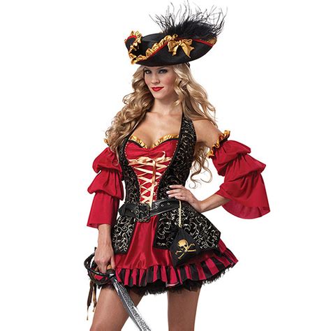 Goldred Sexy Caribbean Pirate Costume Women Plus Size Cosplay Costumes