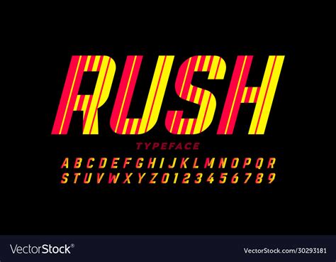 Speed Style Font Design Alphabet Letters And Vector Image