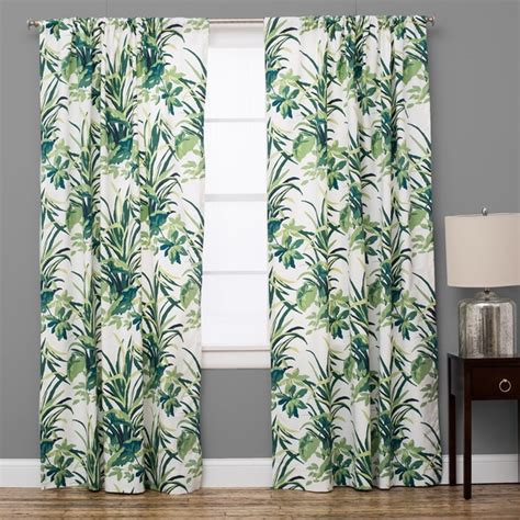 Green Leaf Pattern Curtains Nature Background With Green Fresh Leaves