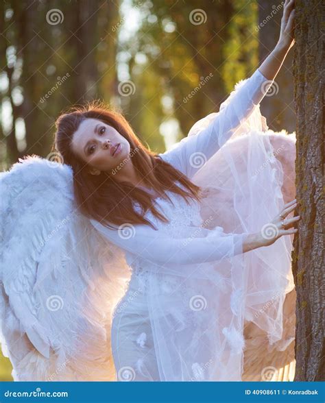 Portrait Of The Innocent Angel Stock Image Image Of Green Forest