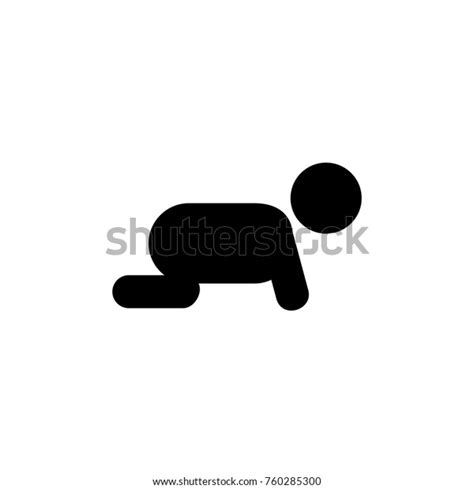 Crawling Baby Silhouette Vector Icon Stock Vector Royalty Free 760285300
