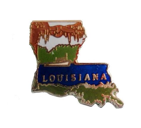 Louisiana State Bayou Vintage Enamel Pin Lapel Badge Brooch T