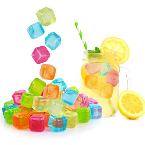 Buy 20 Pack Reusable Ice Cubes For Drink Bpa Free Refreezable Ice Cube