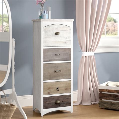 H in antique silver paint. Beachcrest Home Belgrave Tall 5 Drawer Lingerie Chest ...