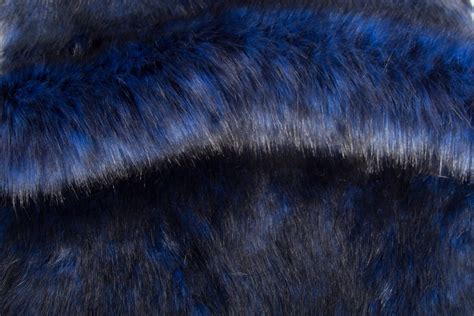 Dark Blue Fox Faux Fur Fabric By The Metre 6012 Blue