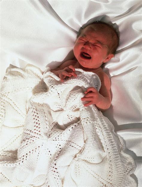 Newborn Baby Girl Crying Photograph By Damien Lovegrove