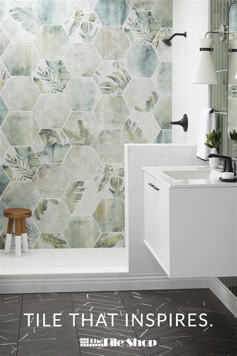 Turn Your Bathroom Into A Private Oasis With Modern Botanical Tiles Shop Online At