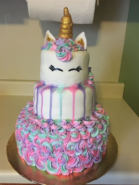 3-tiered unicorn themed cake | Cake, Themed cakes, Unicorn themed cake