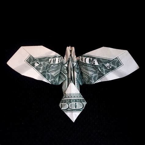 Real One Dollar Bill Origami Bald Eagle Charm 3d Bird Etsy Money