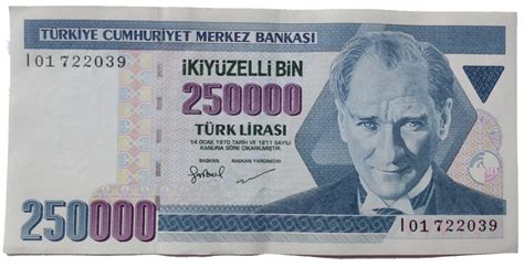 250000 Turkish Lira Turquie Numista