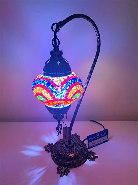 Handmade Swan Neck Mosaic Lamp Medium Etsy
