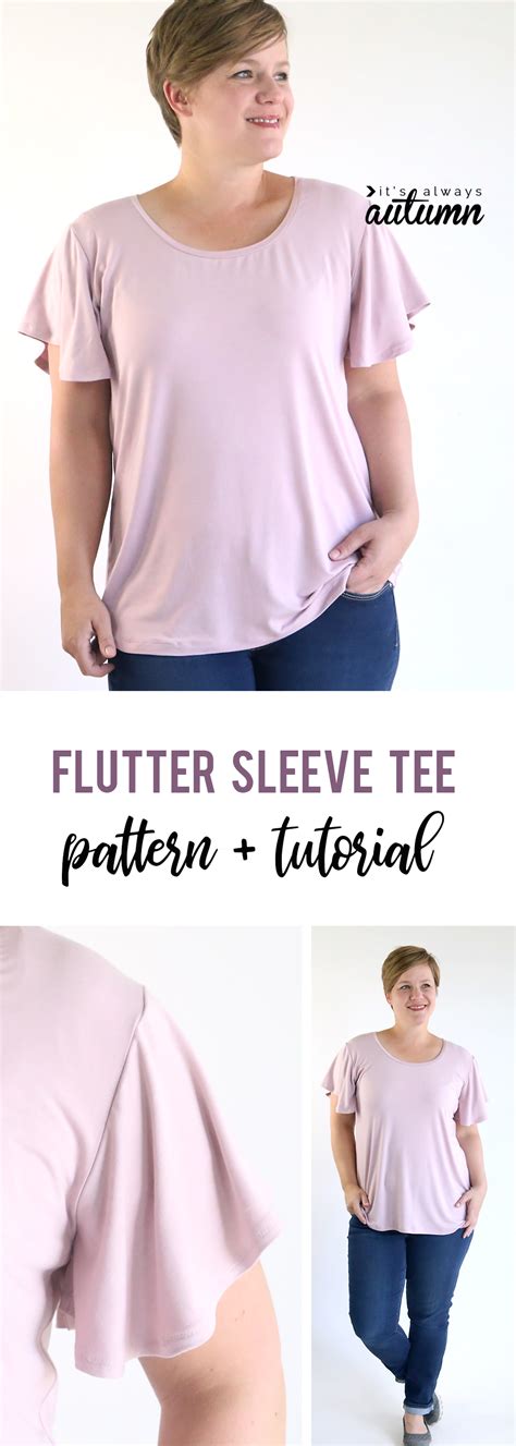 Womens Flutter Sleeve Tee Shirt Sewing Pattern Its Always Autumn