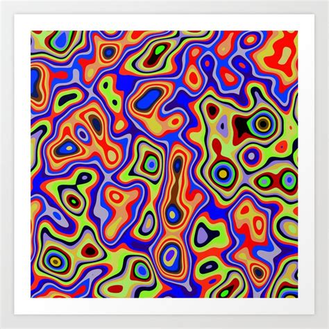 Cool Colorful Patterns Abstract Art Print By Walstraasart