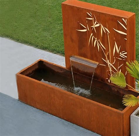 Large Outdoor Corten Steel Water Fountain With Pool Buy Corten Steel