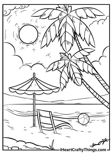 Beach Scene Coloring Pages Home Design Ideas