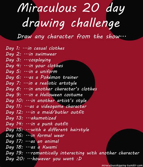 Miraculous 20 Day Drawing Challenge By Linamomoko On Deviantart