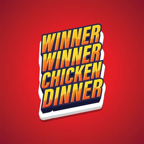 Winner Winner Chicken Dinner Text Pop Art Gaming Poster Vector