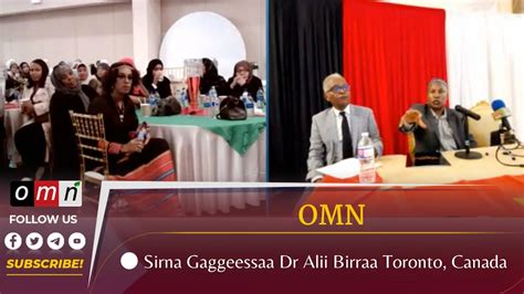 Omn Sirna Gaggeessaa Dr Alii Birraa Toronto Canada Nov 8 2022