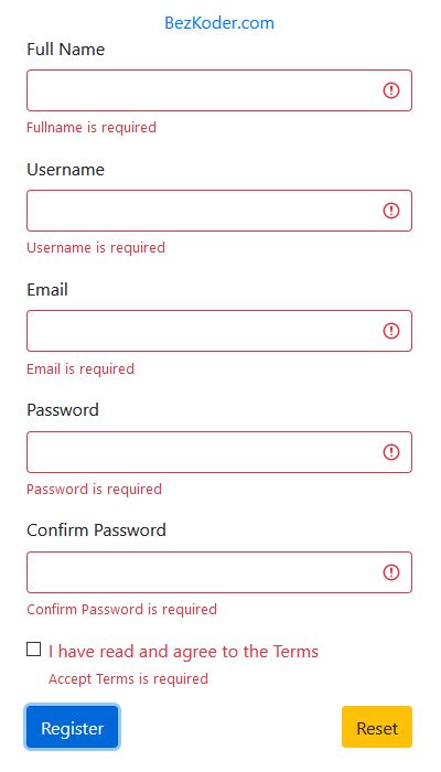 Angular 10 Form Validation Example Reactive Forms Bezkoder