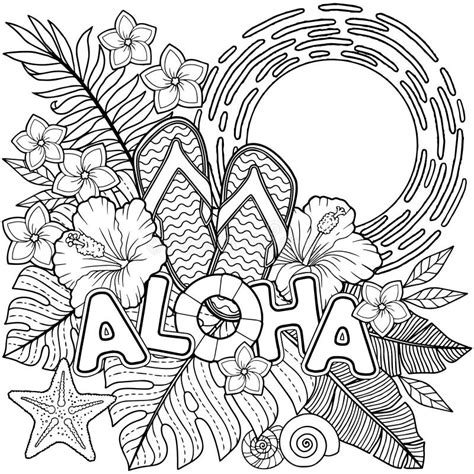 Coloring Book for Adults. Toucan among Tropical Leaves and Flowers