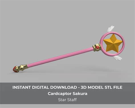 Cardcaptor Sakura Sealing Staff Star Wand 3d Model Stl File Etsy Ireland